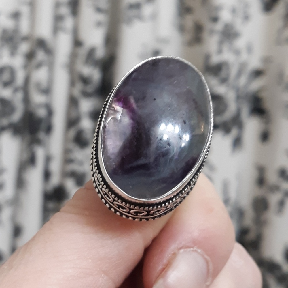 New Fluorite 925 Silver Ring.